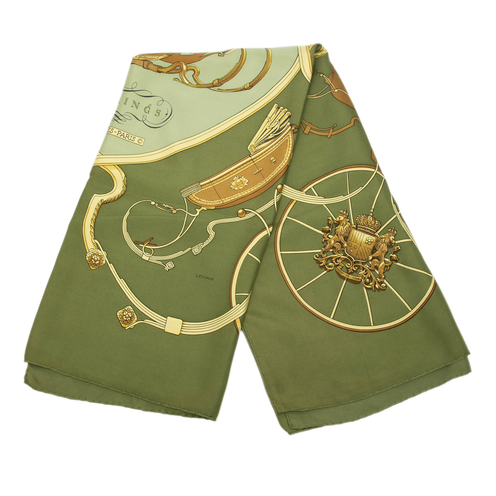 Pre-Loved Hermes Springs Silk Scarf 90